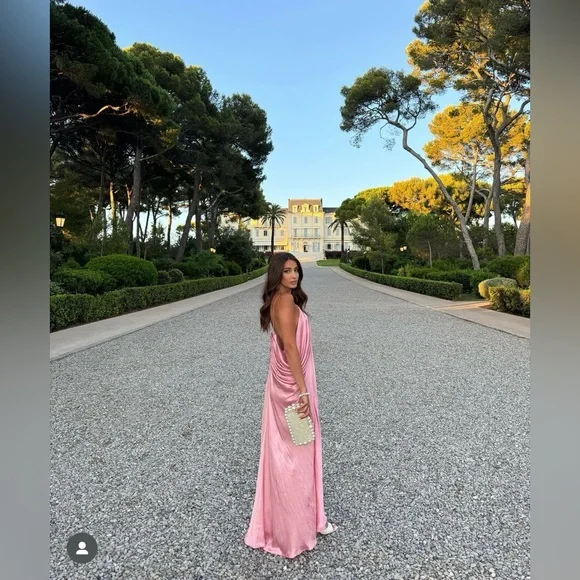 pink flowy dress zara Blue Strapless Flowy Maxi Dress Aqua / 8